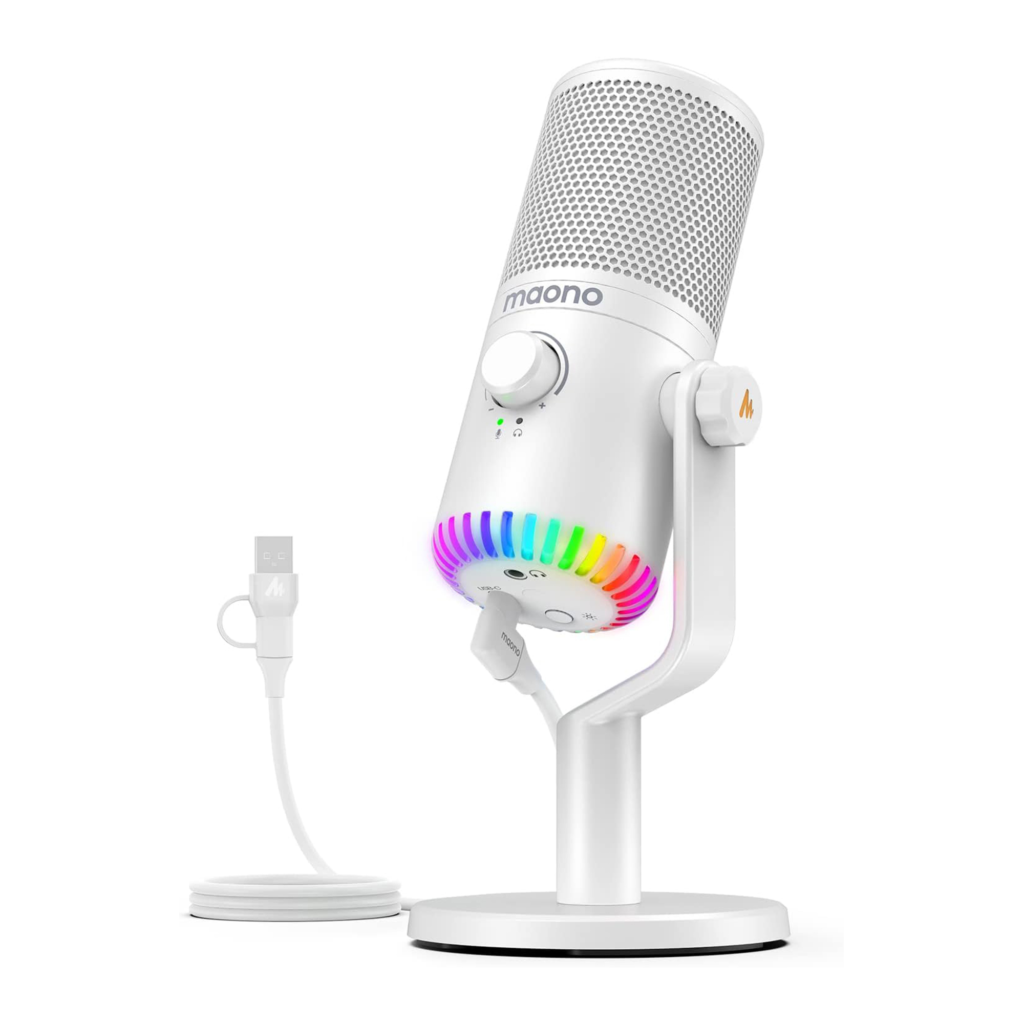 میکروفون USB ماونو مدل Maono Dm30 White | صوت آژنگ میکروفون USB ماونو مدل Maono Dm30 White | صوت آژنگ
