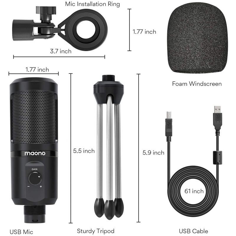 میکروفون USB ماونو مدل Maono PM461TR RGB | صوت آژنگ میکروفون USB ماونو مدل Maono PM461TR RGB | صوت آژنگ